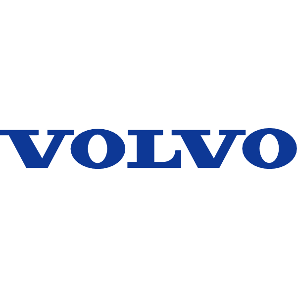 A blue volvo logo is shown on the side of a black background.